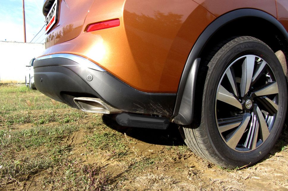 Защита Slitkoff задняя d57 уголки для Nissan Murano Z52 2015-2026 Черная. Артикул NIM16007B