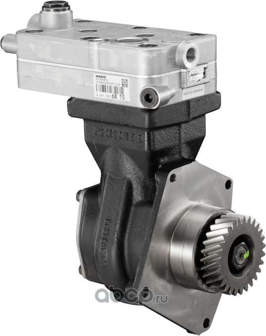 Компрессор КАМАЗ-5490 MERCEDES дв.OM457LA воздушный 1 цилиндровый WABCO. Артикул 4123520270