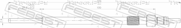Свеча накаливания (накала) Febest. Артикул 28642-002