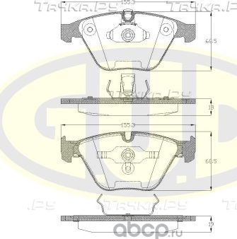Тормозные колодки G.U.D. передние для BMW 6 II (E63/E64) 2003-2010. Артикул GBP085700