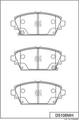 Тормозные колодки MK Kashiyama передние для Nissan Almera Tino I 2000-2006. Артикул D5106MH