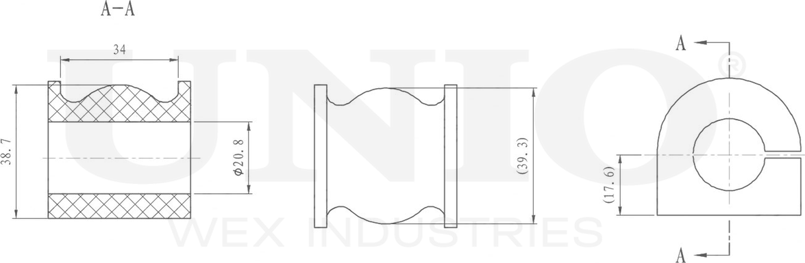 Сайлентблок рычага подвески (Unio). Артикул RMP-20625