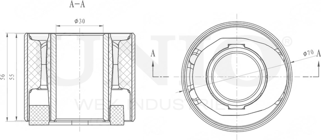 Сайлентблок рычага подвески (Unio). Артикул RMP-20509