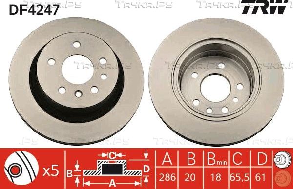Тормозной диск TRW. Артикул DF4247