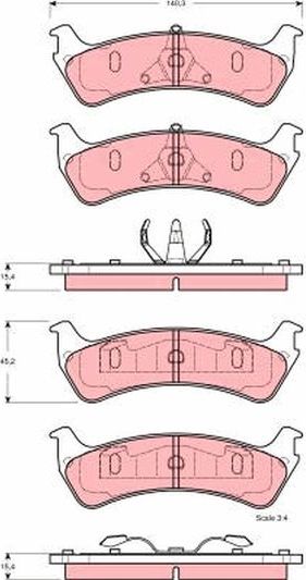 Тормозные колодки TRW задние для Ford Explorer III 2000-2005. Артикул GDB4123
