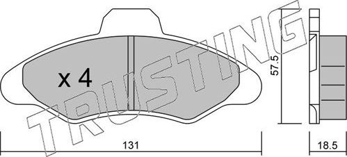Тормозные колодки Trusting. Артикул 073.0