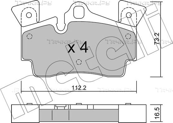 Тормозные колодки Metelli задние для Audi Q7 I (4L) 2006-2015. Артикул 22-0655-1