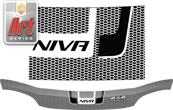 Дефлектор СА Пластик для капота (Серия Art черная) Chevrolet Niva 2009-2020. Артикул 2010011503832