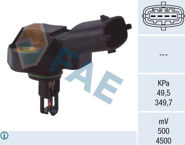 Датчик абсолютного давления (ДАД, MAP) FAE для Mercedes-Benz Vario 1996-2013. Артикул 15101