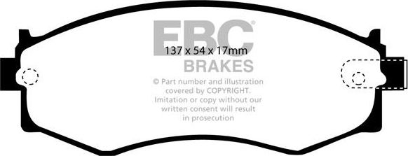 Тормозные колодки EBC Brakes передние для Nissan Primera P10 1990-1998. Артикул DP2792