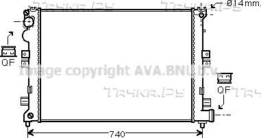 Радиатор охлаждения двигателя AVA. Артикул CN2321