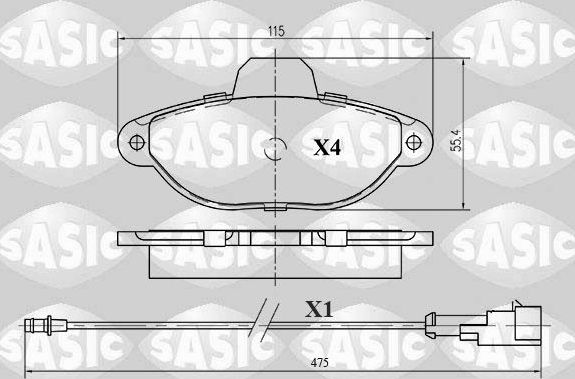 Тормозные колодки Sasic. Артикул 6216010