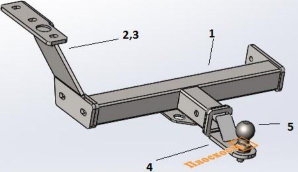 Фаркоп Bizon для Subaru Forester III SH 2008-2012 с накладкой из нержавеющей стали. Быстросъемный крюк. Артикул FA 0210-E(N)