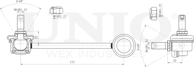 Тяга/стойка стабилизатора (Unio). Артикул SSP-50062