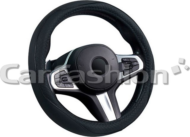 Оплётка на руль CarFashion Club XL (размер XL, экокожа, цвет ЧЕРНЫЙ/ЧЕРНЫЙ). Артикул 31686