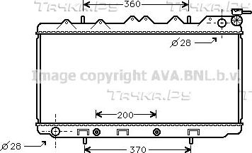 Радиатор охлаждения двигателя AVA для Nissan 100NX 1990-1994. Артикул DN2117