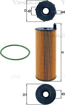 Масляный фильтр Mahle-Knecht для Audi A4 III (B7) 2002-2008. Артикул OX 196/3D