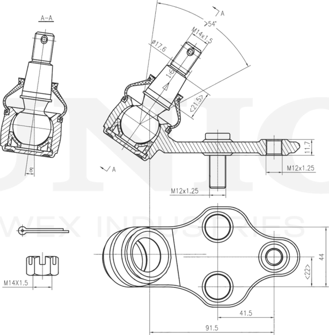 Опора шаровая (Unio). Артикул SSP-20007