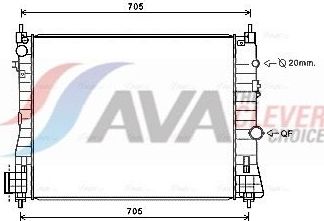 Радиатор охлаждения двигателя AVA ** CLEVER FIT **. Артикул OL2665