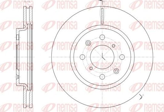 Тормозной диск Remsa передний для Suzuki Swift IV 2010-2017. Артикул 61481.10