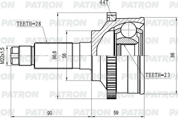 Шрус наружный (граната) Patron для Mazda MX-6 1992-1997. Артикул PCV3850