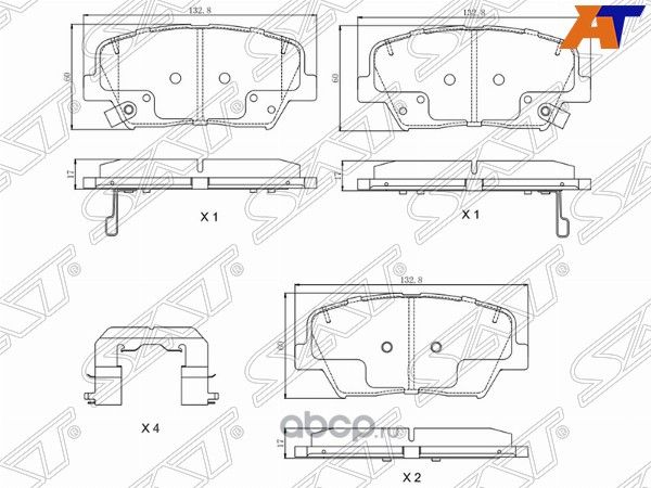 Колодки тормозные перед HYUNDAI ELANTRA 15- (SAT). Артикул ST58101F2A00
