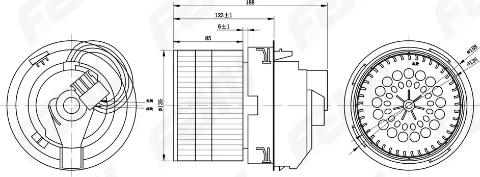 Электровентилятор отопителя для Lada Vesta (15-)/Renault Logan II (12-) (Fehu). Артикул ffh1137