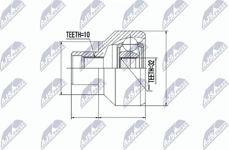 Шрус наружный (граната) NTY. Артикул NPZ-LR-001