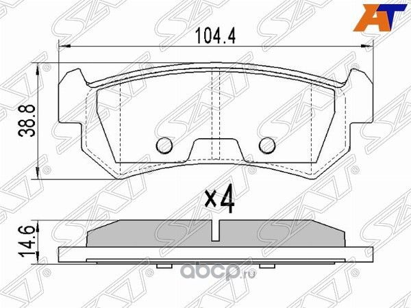 Колодки тормозные RR CHEVROLET LACETTI 04- (SAT). Артикул ST96405131