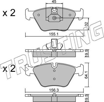 Тормозные колодки Trusting. Артикул 216.3