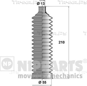 Пыльник рулевой рейки (комплект) Nipparts (термопласт). Артикул J2842003