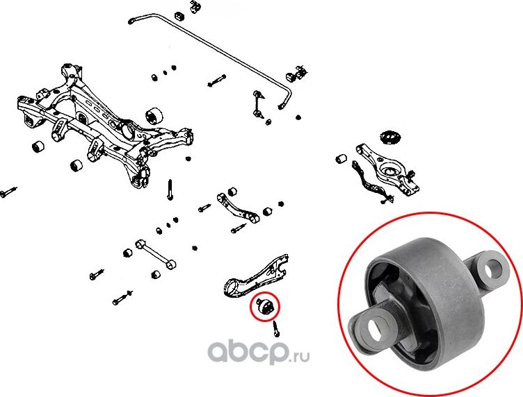 Сайлентблок заднего продольного рычага HYUNDAI CRETA 16- RH (SAT). Артикул ST55275M0000