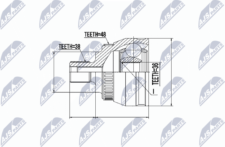 Шрус наружный (граната) NTY. Артикул NPZ-VW-029