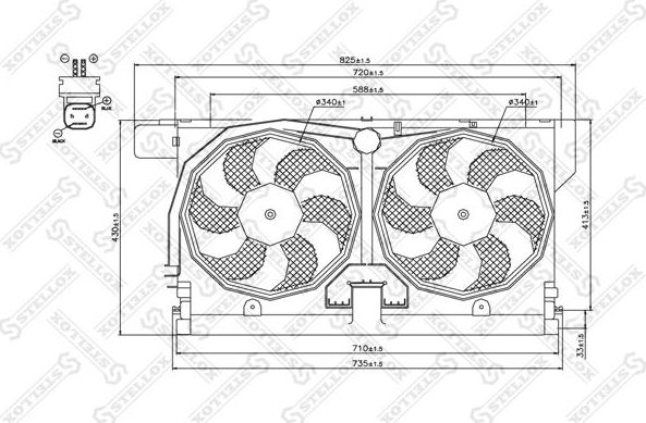 Вентилятор радиатора двигателя Stellox. Артикул 29-99279-SX