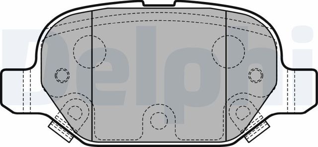Тормозные колодки Delphi (Low-Metallic) задние для Fiat Panda III 2012-2026. Артикул LP2761