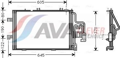 Радиатор кондиционера (конденсатор) AVA (алюминий). Артикул OLA5307