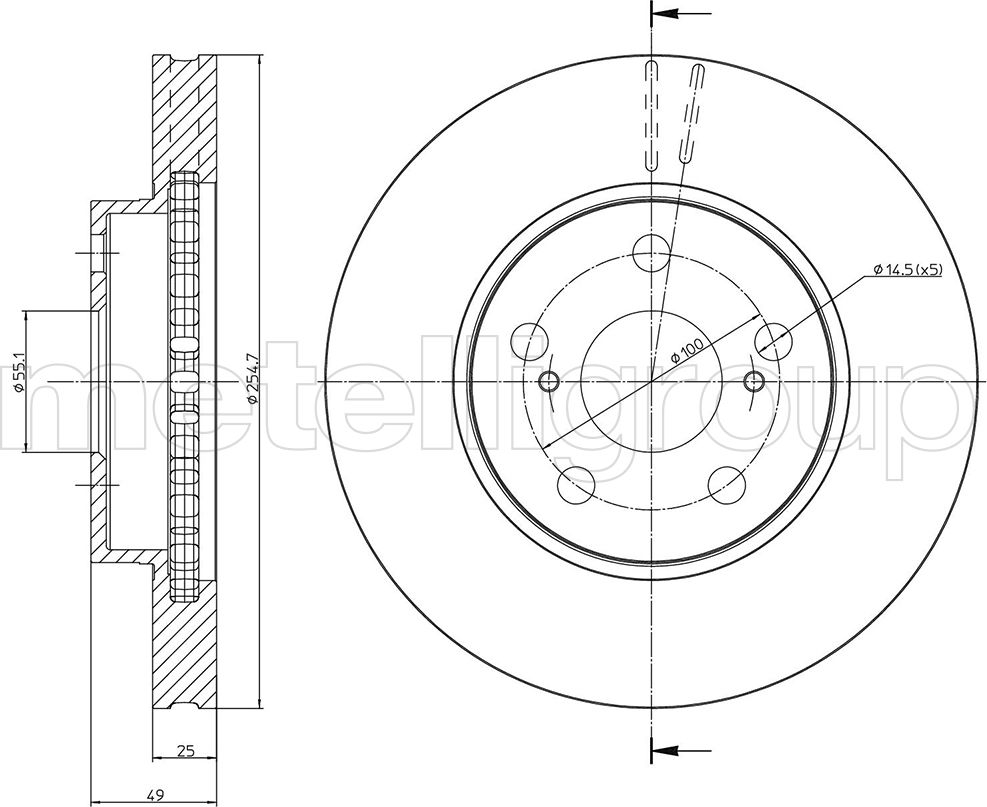 Тормозной диск Metelli. Артикул 23-0646C