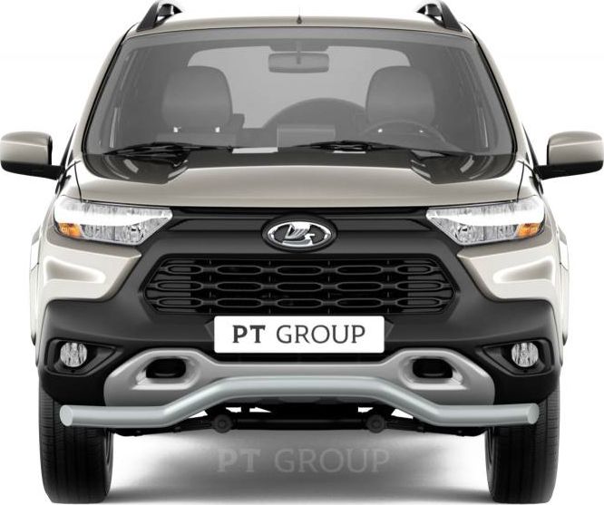 Защита PT Group переднего бампера d=63 мм Волна ИСКРА (ППК) для Lada Niva Travel 2021-2026. Артикул LNT-21-330213.11