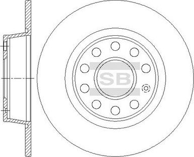 Тормозной диск Sangsin Hi-Q задний для Volkswagen Golf Sportsvan I 2014-2026. Артикул SD5411