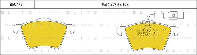 Колодки тормозные FORD/VW GALAXY/SHARAN 95- передн.с датчиком (Blitz). Артикул BB0479