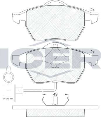 Тормозные колодки Icer. Артикул 180808