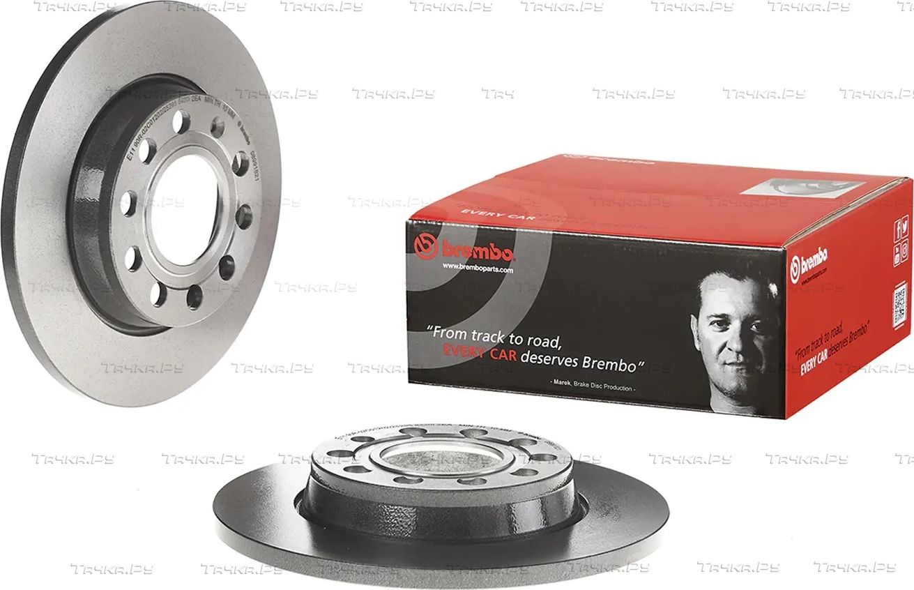 Тормозной диск Brembo UV Coated задний для Volkswagen Passat B5 2000-2005. Артикул 08.9918.21