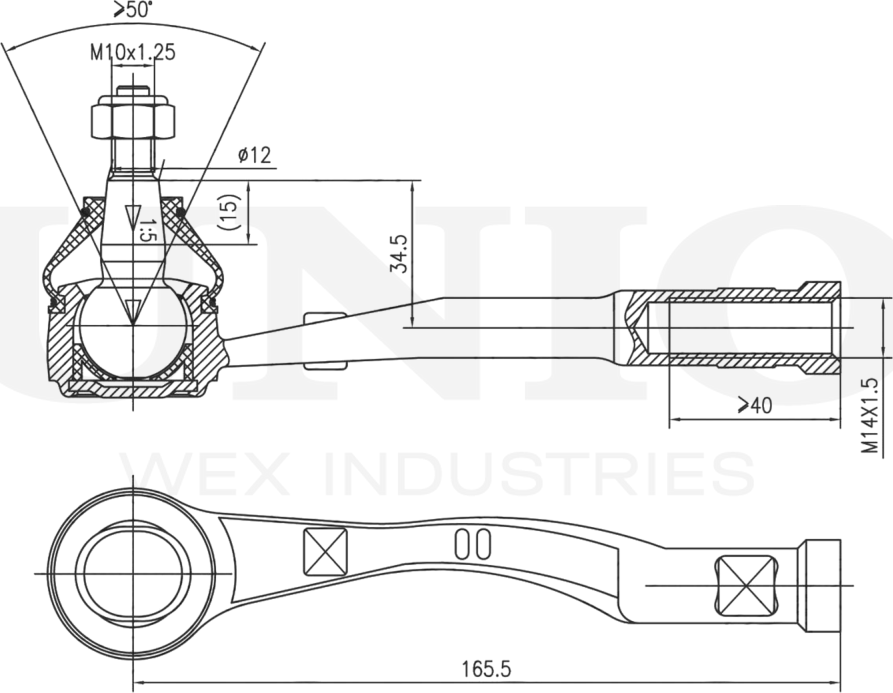 Наконечник рулевой тяги (Unio). Артикул SSP-10146