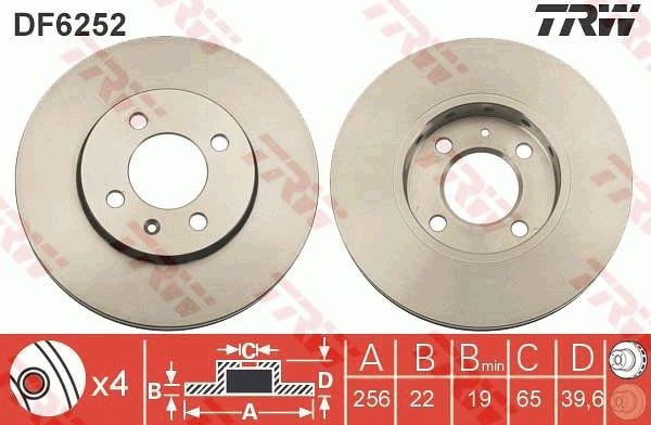 Тормозной диск TRW. Артикул DF6252