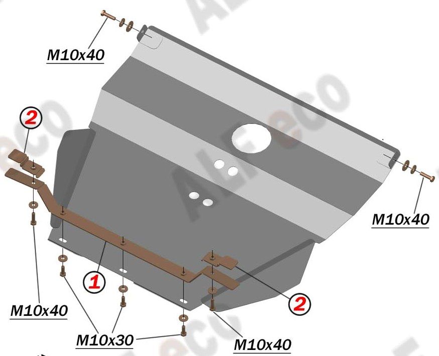 Защита Alfeco для картера и КПП Honda Shuttle 1995-1998. Артикул ALF.09.20