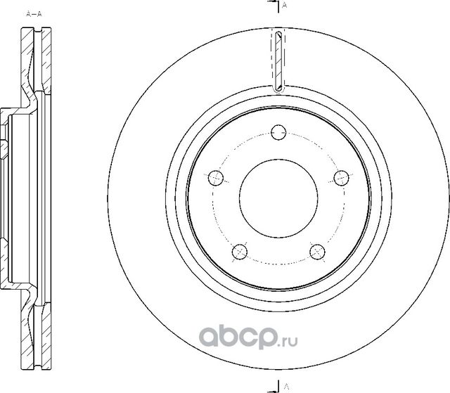 Диск тормозной вентилируемый (G-Brake). Артикул GR21267