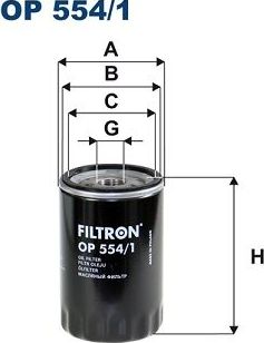 Масляный фильтр Filtron. Артикул OP 554/1