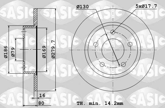 Тормозной диск Sasic. Артикул 6100022