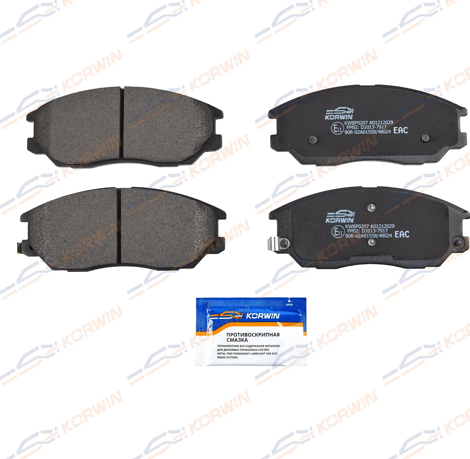 Колодки тормозные перед. Hyundai Terracan (HP) 01-/Kia Opirus 03-/SsangYong (Korwin). Артикул KWBP0207