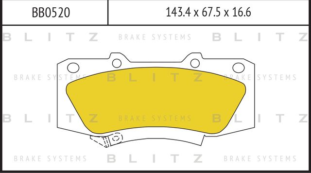 Колодки тормозные TOYOTA HILUX III 05- 2.5-3.0 перед. (Blitz). Артикул BB0520